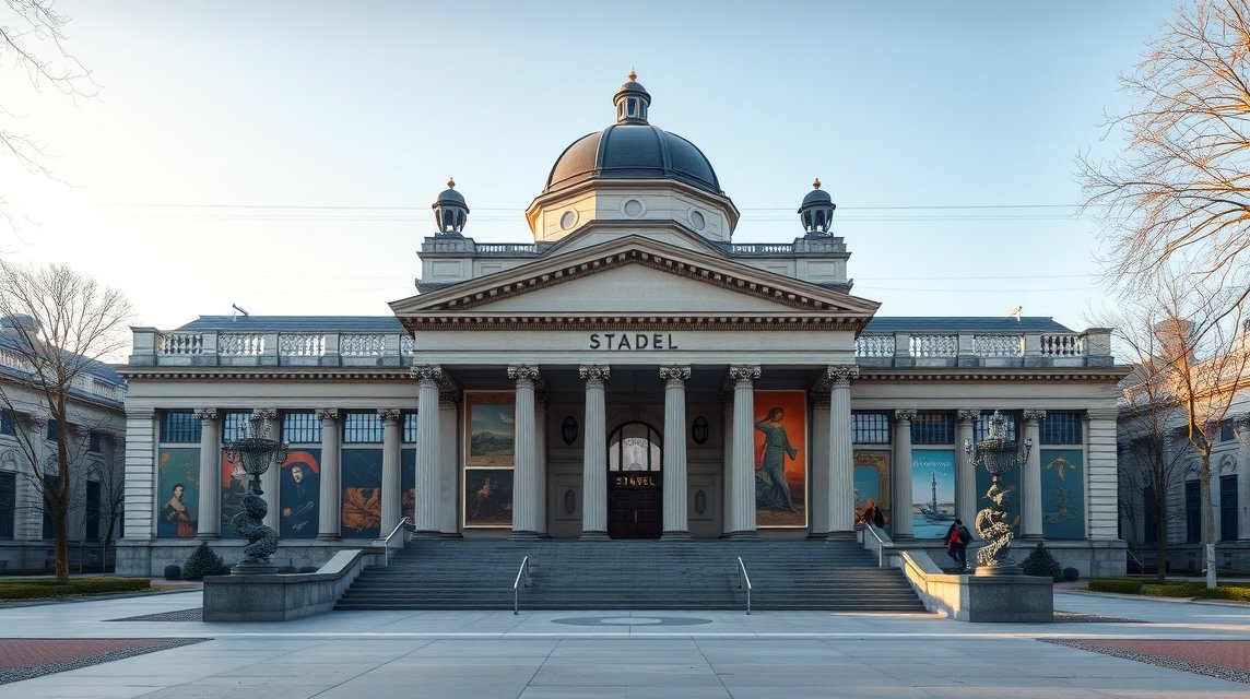 A Städel Múzeum impozáns épülete Frankfurtban, művészeti kincsekkel.