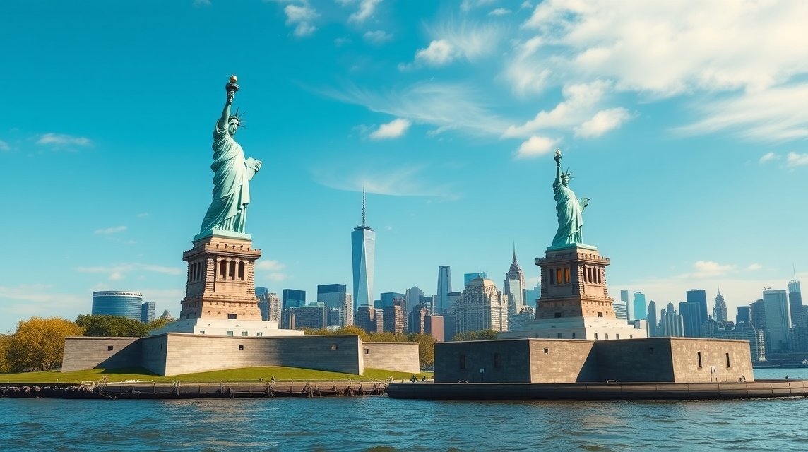 Szabadság-szobor és Ellis Island New Yorkban