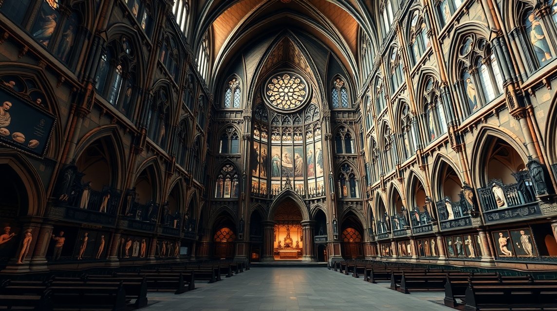 A Szent Péter-dóm belső terének részlete Brémában