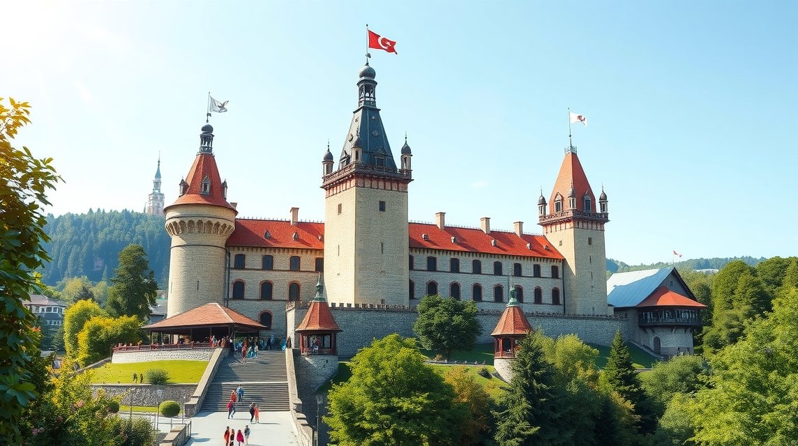 Sziléziai Ostrava vára gyönyörű panoráma kilátással.