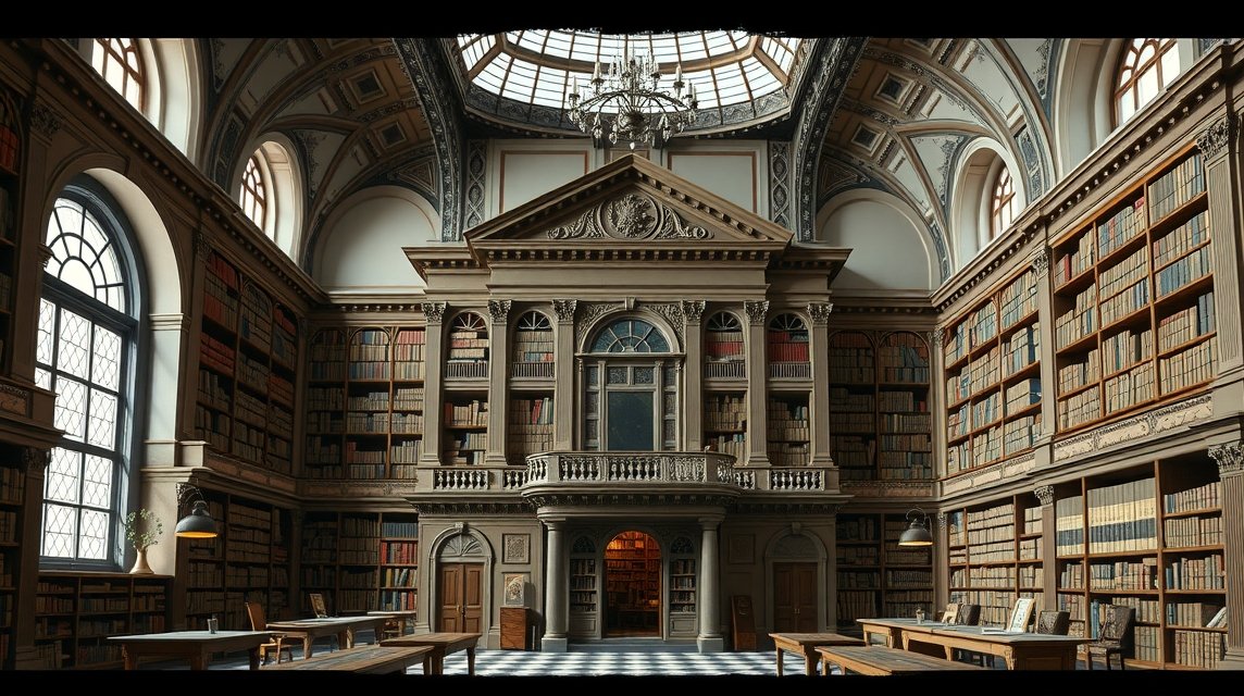 A Teleki-Bolyai Könyvtár belső terének részlete, Marosvásárhely