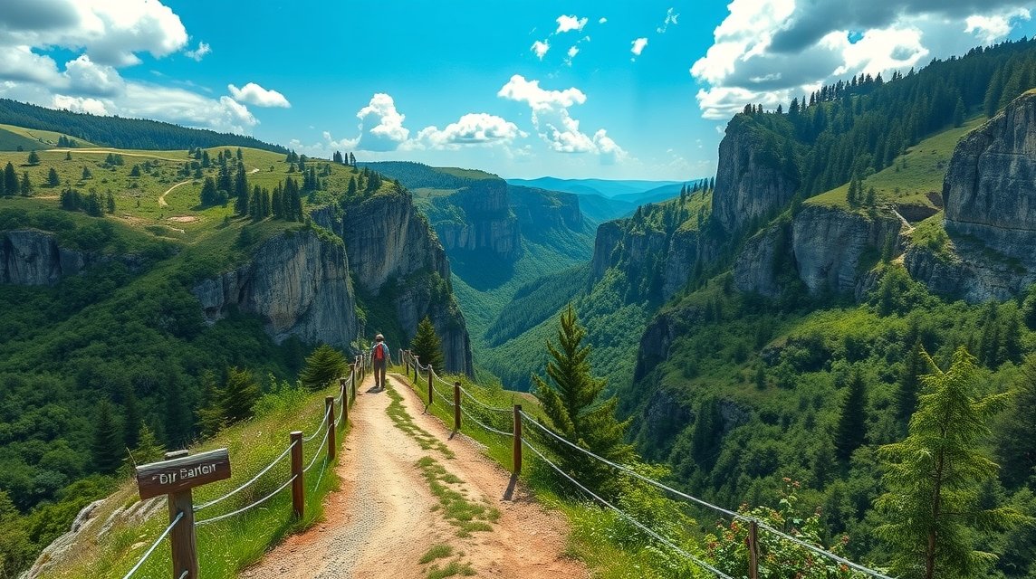 Panorámás kilátás a Tordai-hasadékra egy könnyű kirándulás során