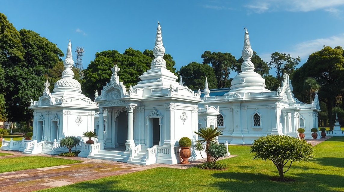 Wat Suan Dok fehér mauzóleumai Chiang Maiban.