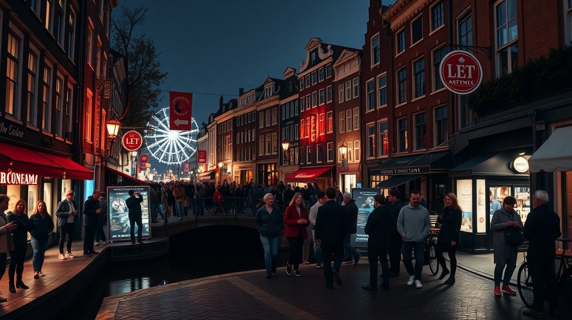 Amszterdam De Wallen negyed, szűk csatornák és piacok