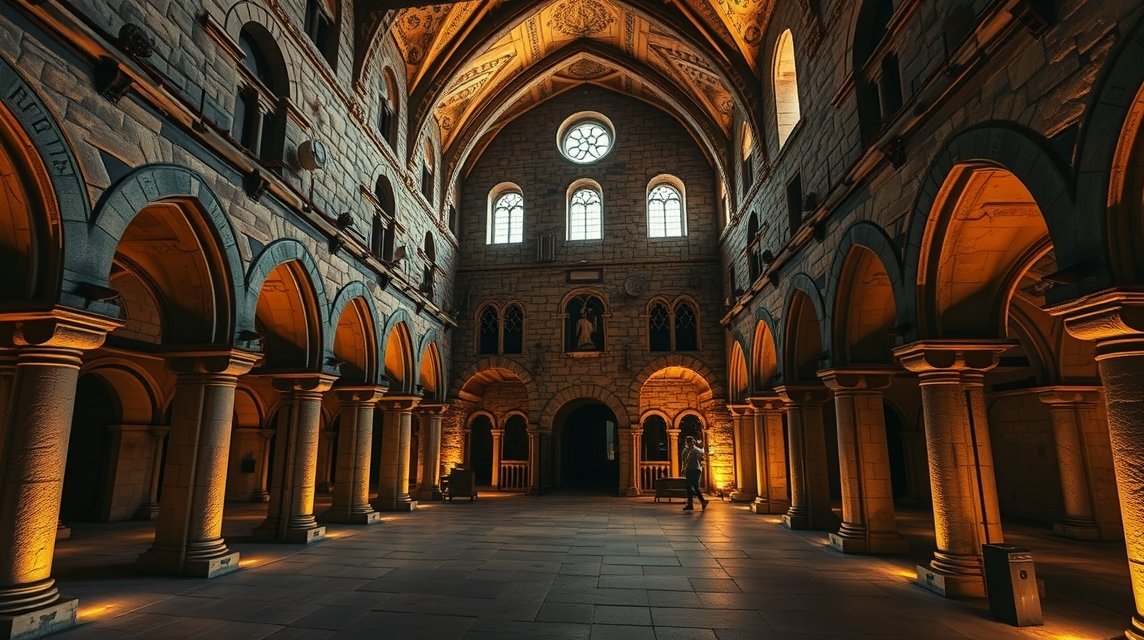 Az Abbaye Saint-Victor belső tere, Marseille történelmi kolostora.