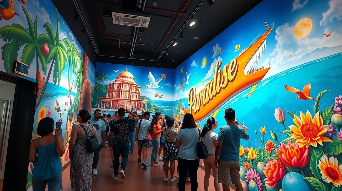 Pattaya látnivalók - Art in Paradise 3D múzeum 1 Látogatók az Art in Paradise 3D múzeumban Pattayán, Thaiföldön.