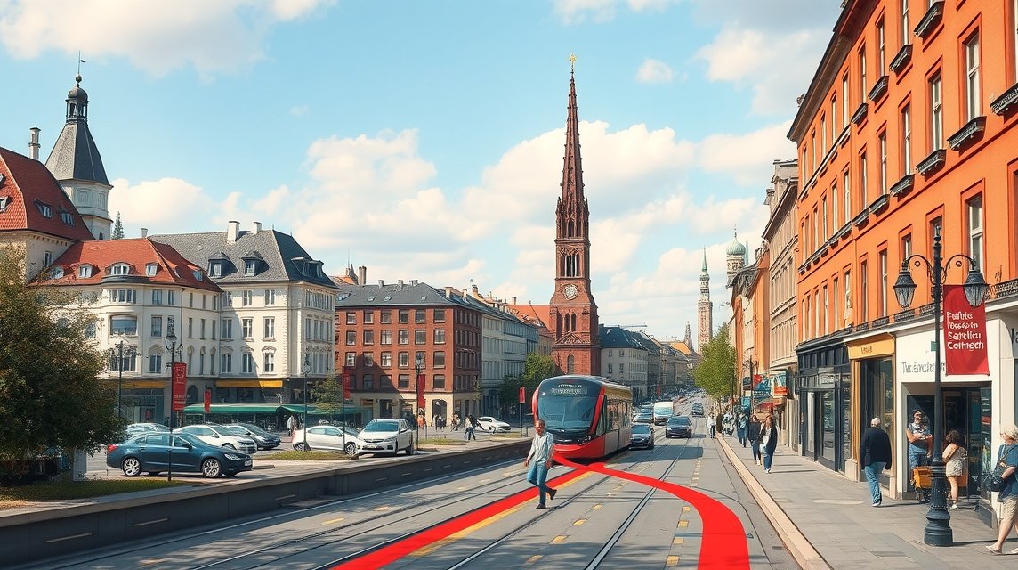 A Hannover város szívében található Vörös Fonál turistaútvonal.