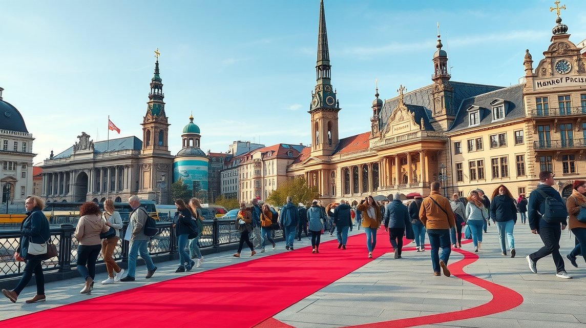Hannover Vörös Fonál turistaútvonal városnézés