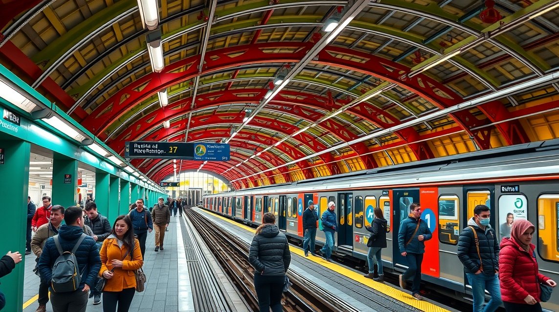 Montréal metróállomás élénk művészettel és kiemelkedő építészettel