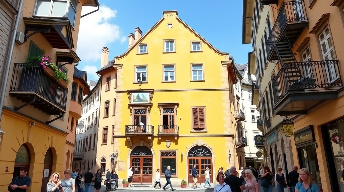 Mozart szülőháza a Getreidegassén Salzburgban