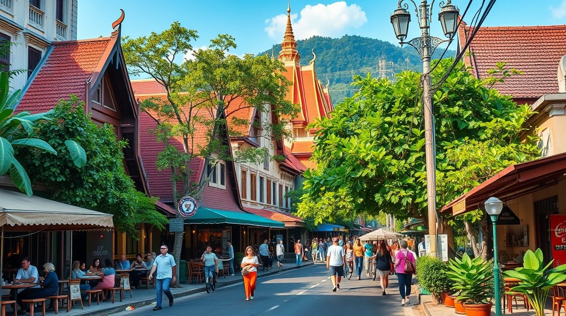 Chiang Mai Nimmanhaemin utca kávézói és butikjai