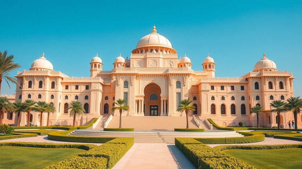 A Qasr Al Watan elnöki palota, Abu Dhabi gyönyörű épülete