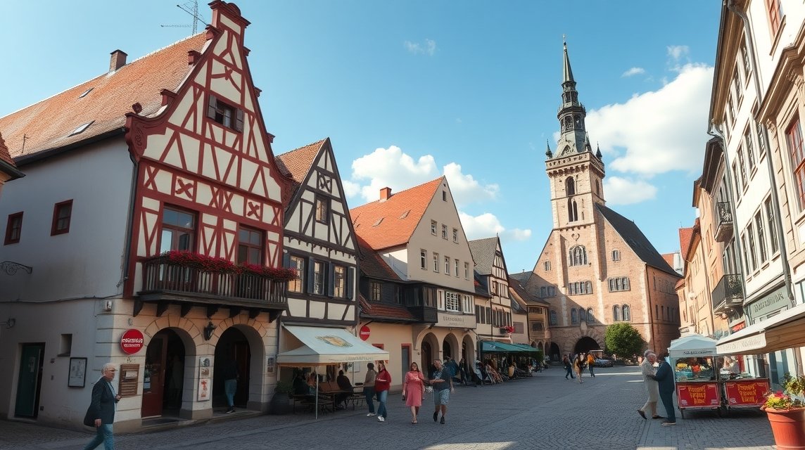 Regensburg Óváros középkori építészete és hangulata séta közben.