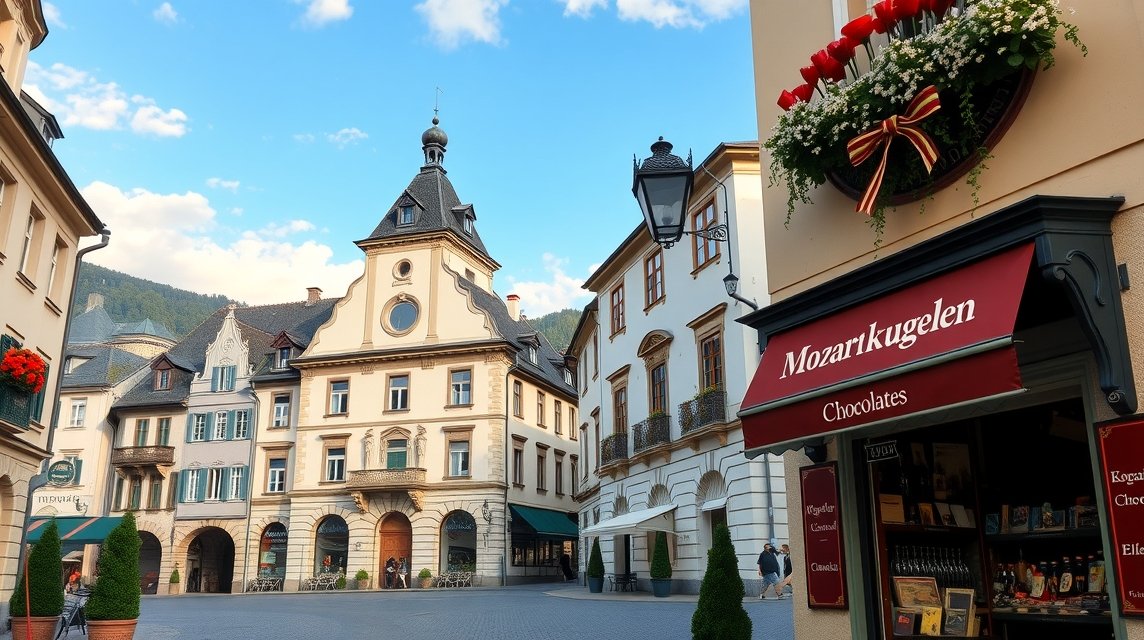 Salzburg városnézés, Mozart-golyó bolt