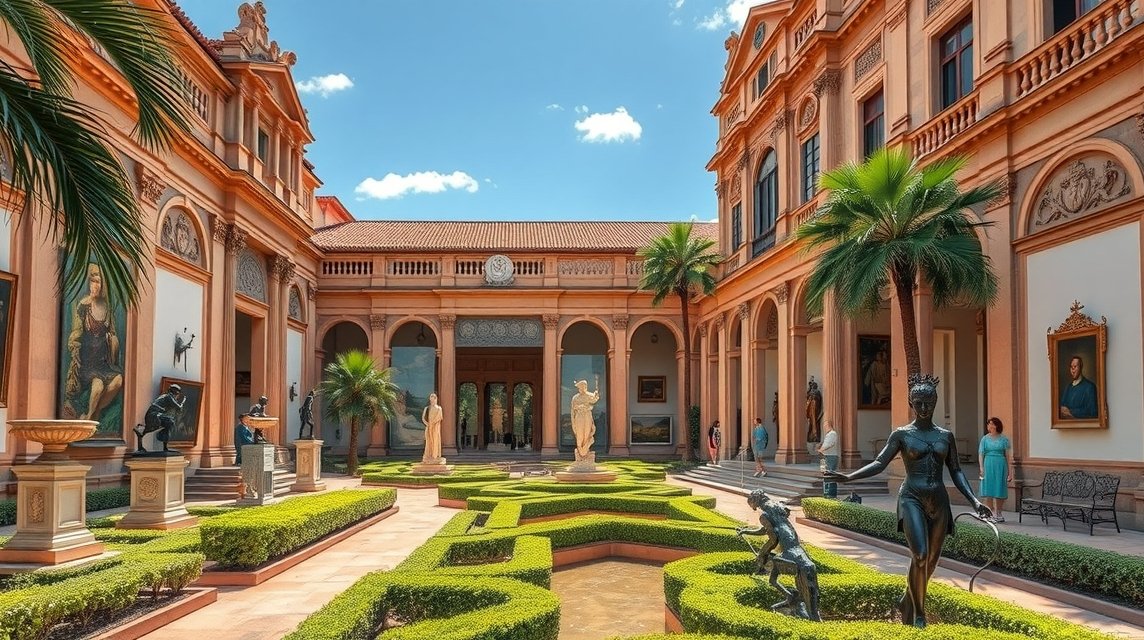 A Szépművészeti Múzeum kertje Sevilla városában.