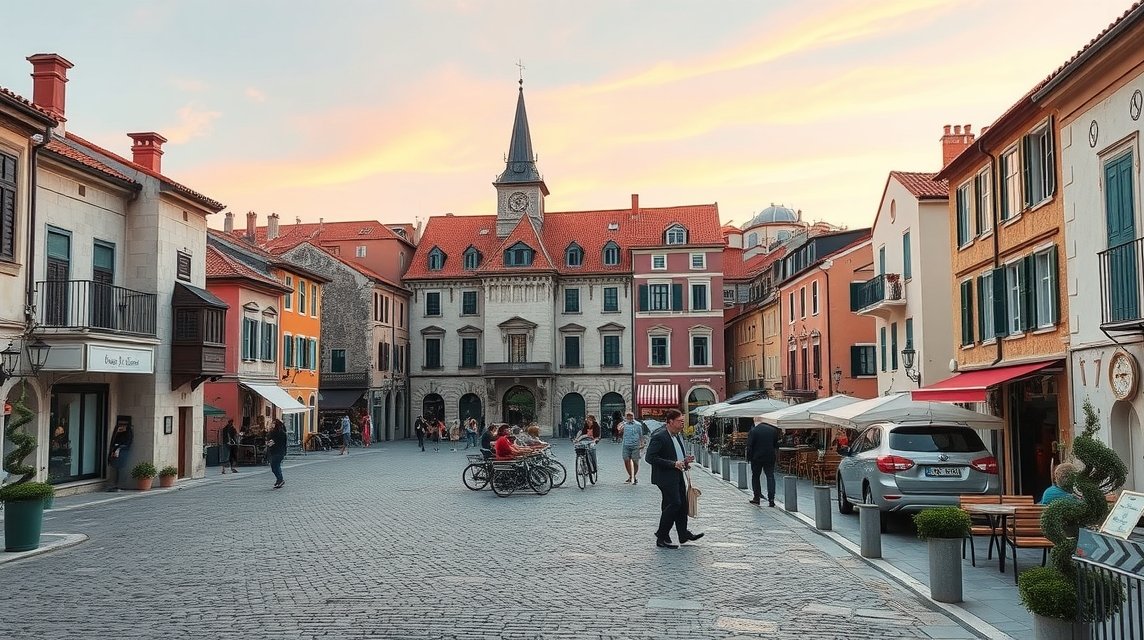 Séta Trogir óvárosában, középkori épületek és hangulatos utcák.