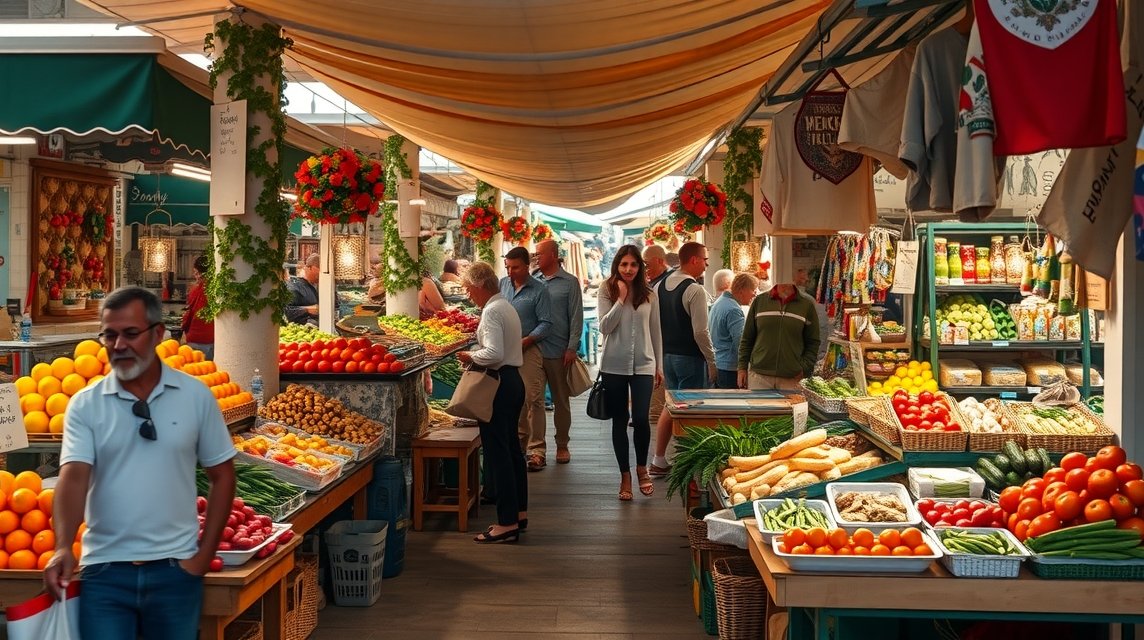 Trogir zöldpiaca friss zöldségekkel és gyümölcsökkel