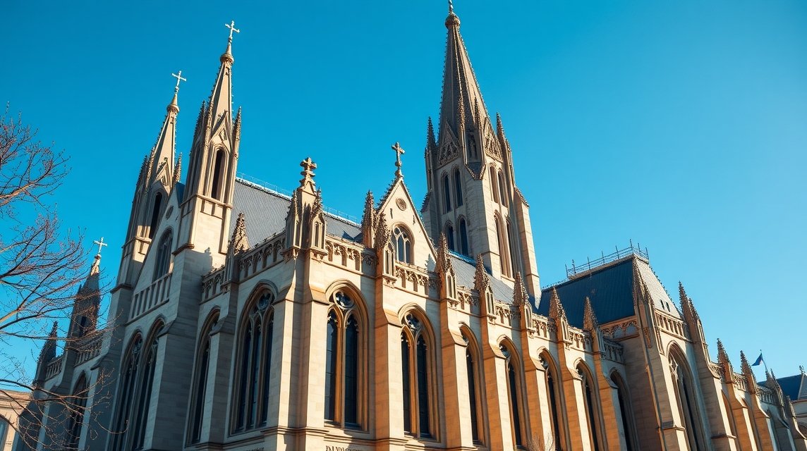 A Pittsburgh Cathedral of Learning, neogótikus építészet és panorámás kilátás.