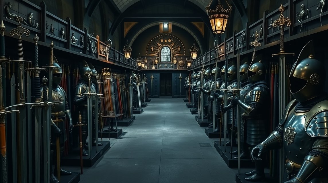 A Graz-i Landeszeughaus páncélok és fegyverek gyűjteménye