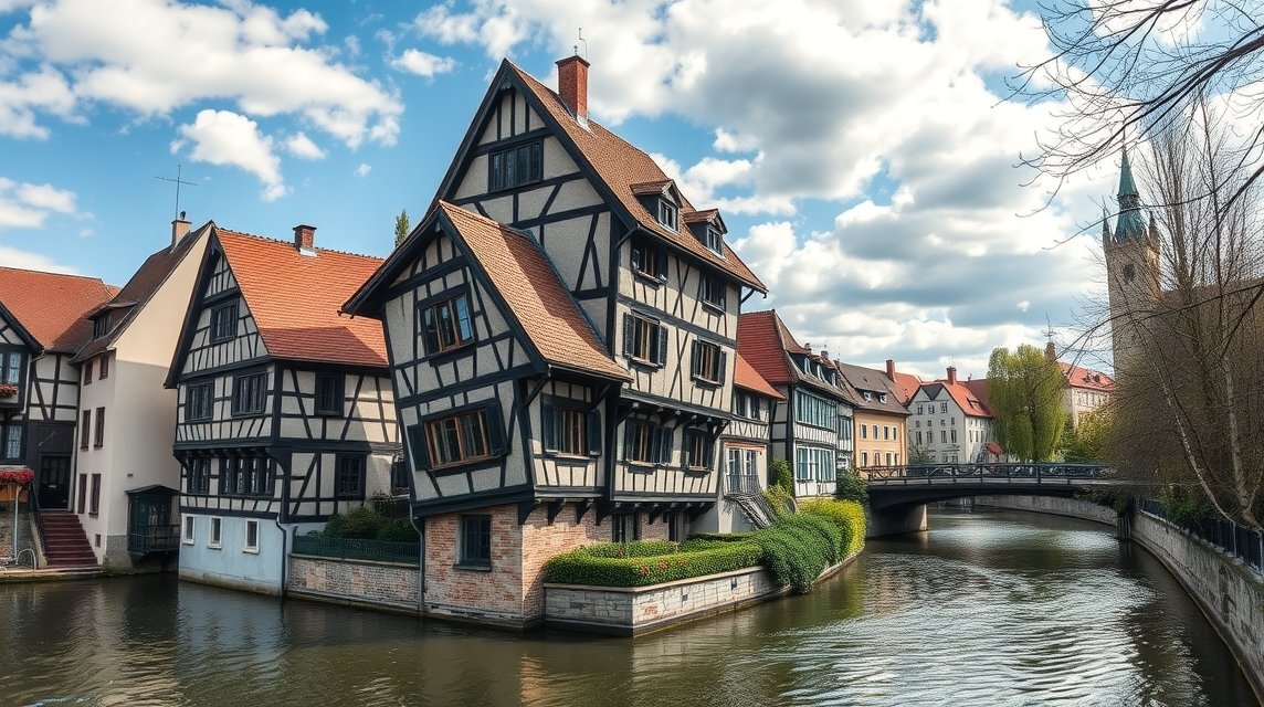 Ulm Ferde Ház - egyedi ferde épület német városban