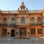 A Carmen Thyssen Múzeum belső nézete spanyol festményekkel