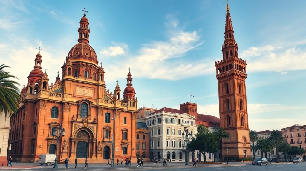 Sevilla katedrális és a Giralda torony panorámában