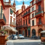 Triana negyed hangulatos utcái Sevilla városában, Spanyolországban.