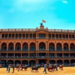 A Real Maestranza bikaviadal-aréna Sevilla városában, Spanyolországban.