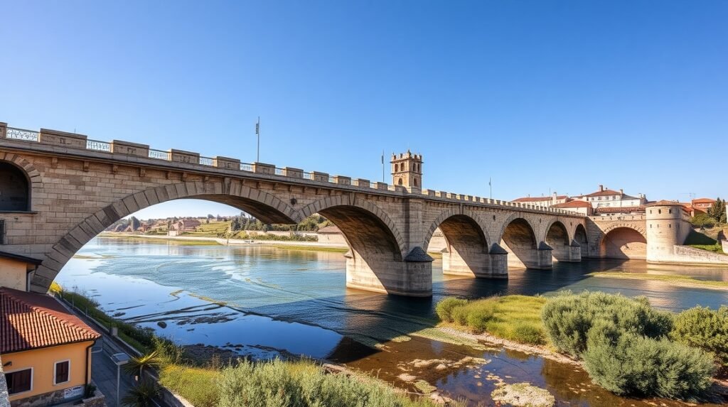 A Római Híd (Puente de Piedra) Zaragoza városban az Ebro folyó felett.