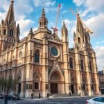 A gyönyörű Santiago katedrális Bilbao városában, gótikus és neoklasszikus stílusban.