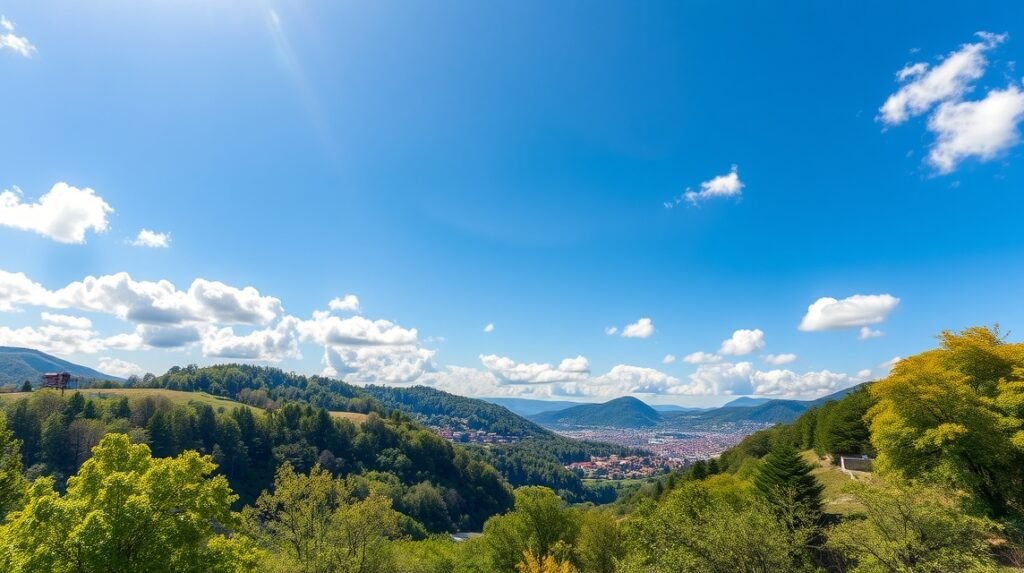 Gyönyörű táj Bilbao környékén napsütéses időben