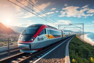 Renfe gyorsvasút a spanyol tengerpart mellett