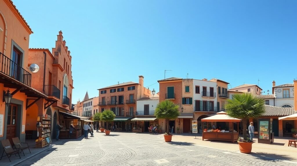 A Pueblo Español skanzenfalu hangulatos utcája Palma városában.