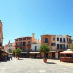 A Pueblo Español skanzenfalu hangulatos utcája Palma városában.