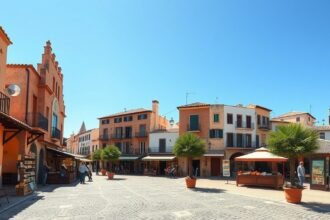 A Pueblo Español skanzenfalu hangulatos utcája Palma városában.