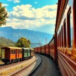 Vintage vonat a Ferrocarril de Sóller útján, Palma és Sóller között