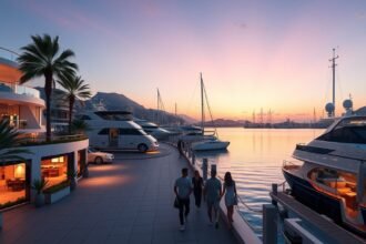 Séta a Puerto Banús luxuskikötőjében Marbella sunset jachtokkal
