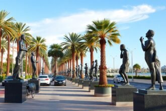 Salvador Dalí szobrok az Avenida del Mar promenádon Marbella városában