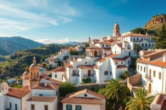 Gyönyörű fehér falvak Marbella közelében, Spanyolországban.