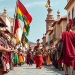 Karthágóiak és Rómaiak Fesztiválja felvonulás Cartagena utcáján.