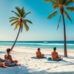 Pihenés Diani Beach hófehér homokján, pálmafák között.