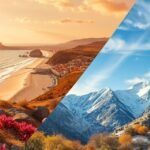 Spanyolország tengerparti és hegyi tájai különböző hónapokban.