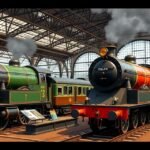 Nairobi Vasúti Múzeum gőzmozdonyai és régi vagonjai