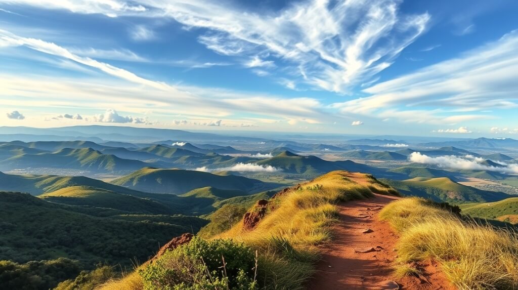 Panorámás kilátás a Ngong-hegységre Nairobi közelében