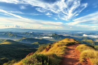 Panorámás kilátás a Ngong-hegységre Nairobi közelében