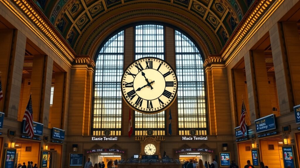Grand Central Terminal ikonikus négyoldalú órája New Yorkban