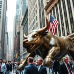 Támadó Bika szobor Wall Street-en, New York ikonikus látványossága