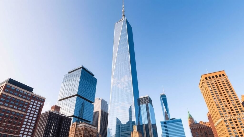 A One World Trade Center, New York város híres építménye.