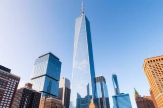 A One World Trade Center, New York város híres építménye.