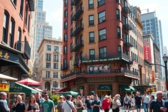 SoHo és kínai negyed hangulatos utcái New Yorkban.